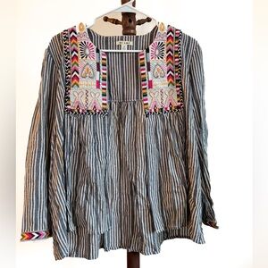 Miami Multicolor Embroidered Striped Jacket